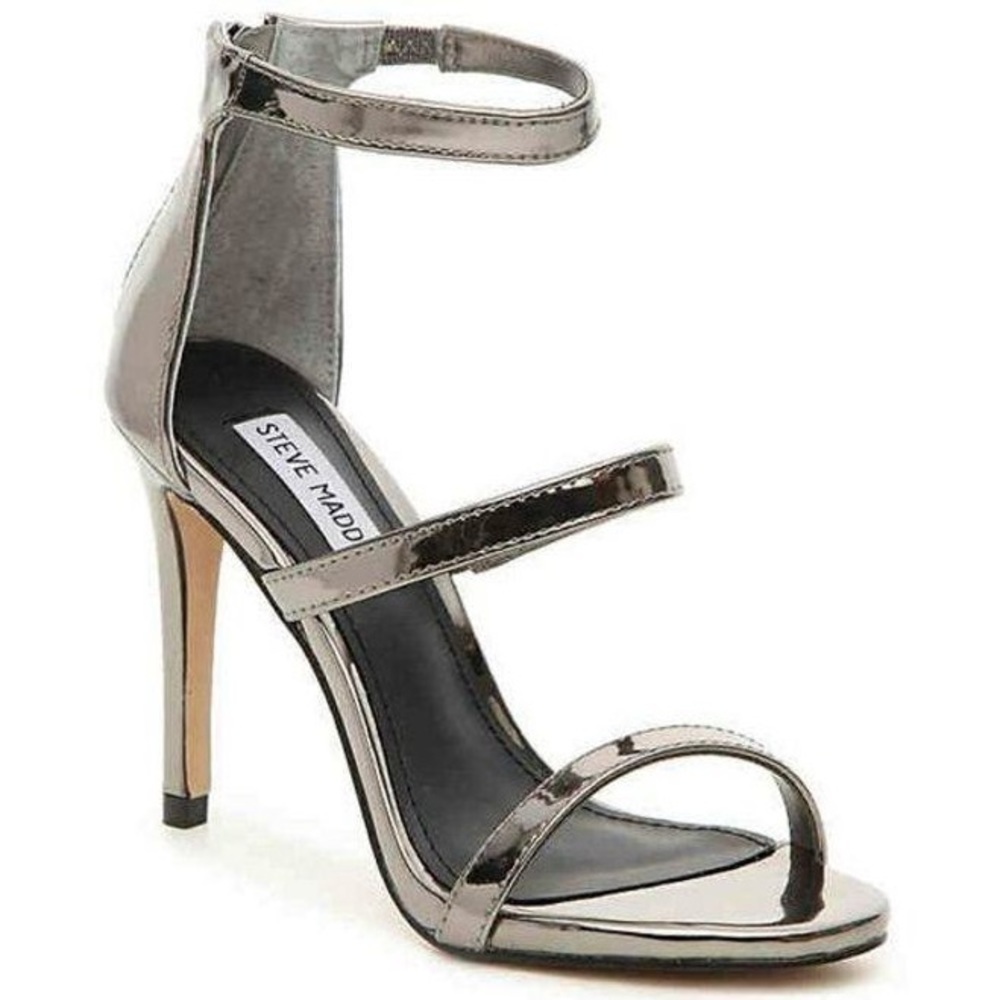 Steve Madden Pewter Metallic Feelya Heels - Size 7.5